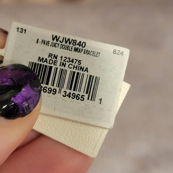 Juicy Couture Pave Double Wrap Bracelet Goldtone/Rhinestone Juicy Logo - Picture 9 of 9